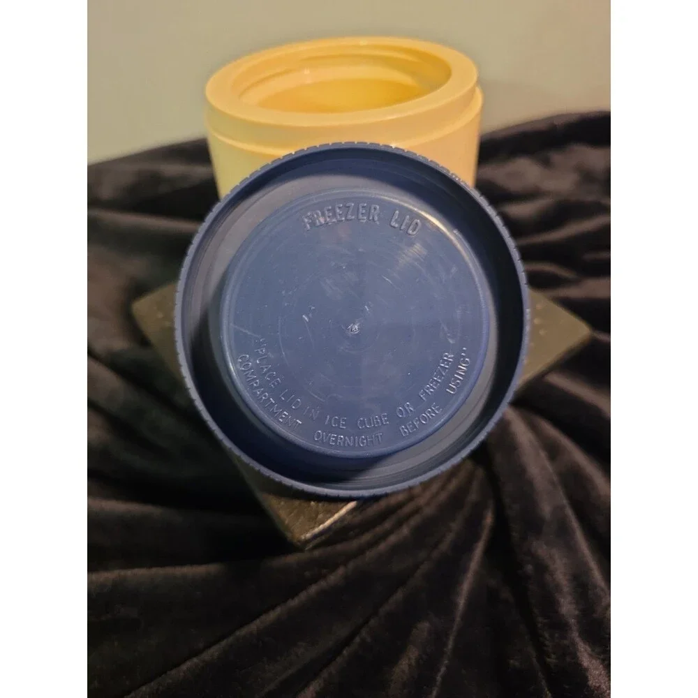 Vintage Aladdin Foam Insulated Thermo Jar With Freezer Lid Blue White